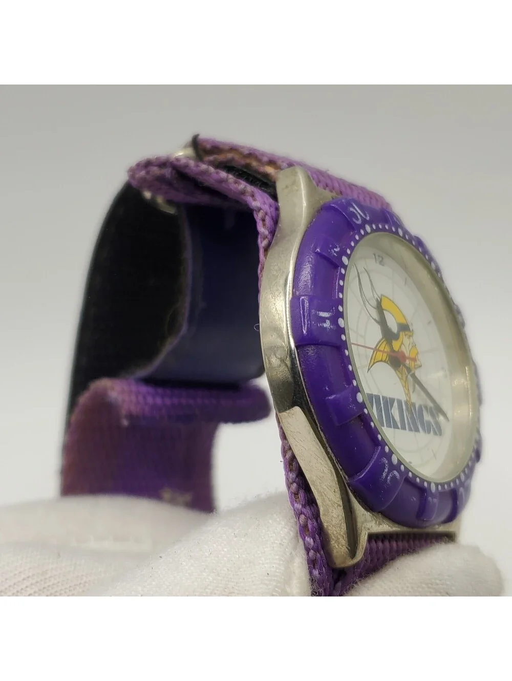 Vintage 1999 Vikings Sportm Kids Watch 28mm New Battery Nylon Band